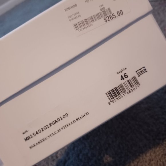 ON SALE 24HRS !!MOSCHINO VITELLO DESIGNER SNEAKERS SZ 46 - Picture 6 of 8